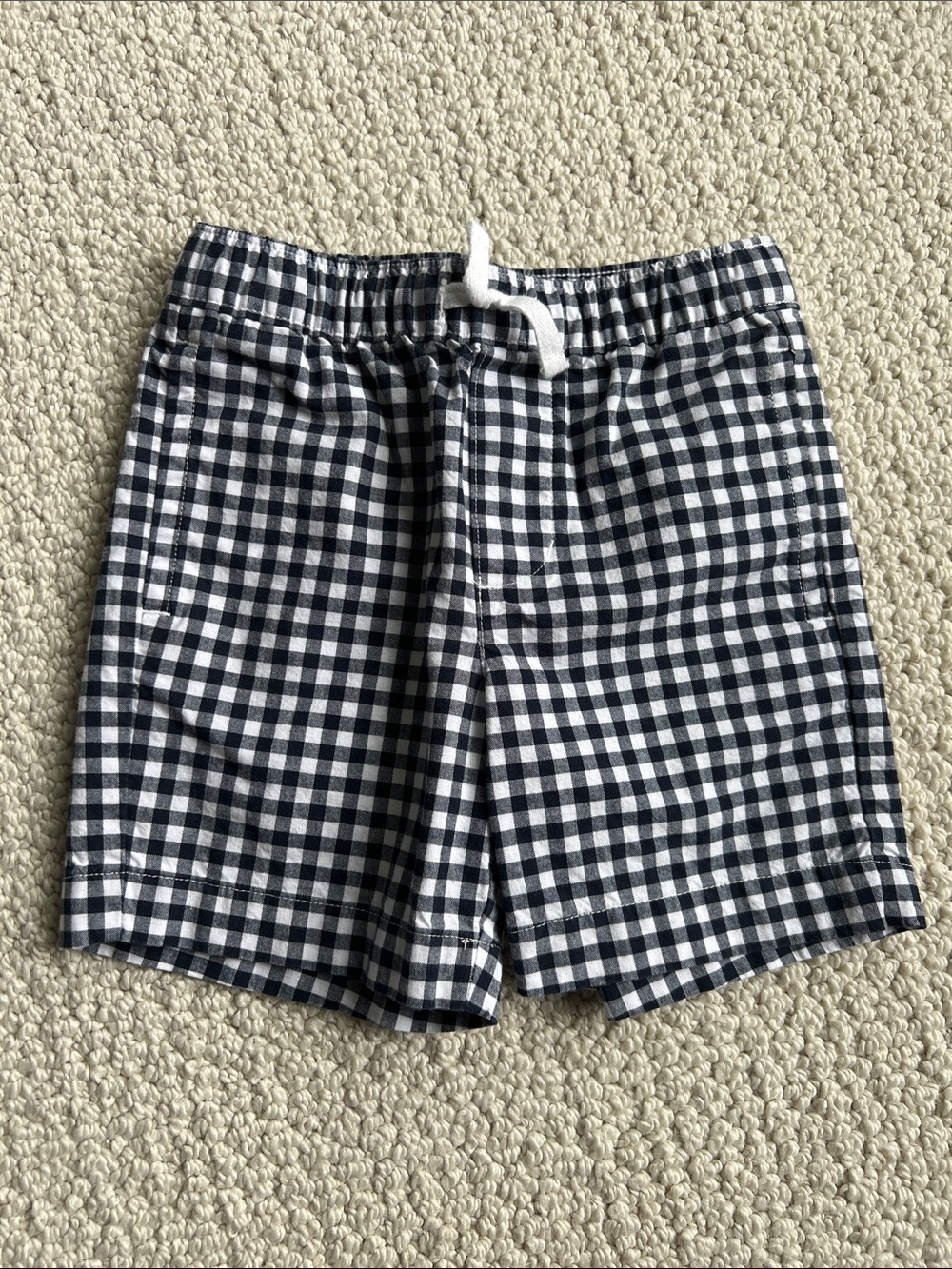Janie and Jack Navy and White Gingham Shorts